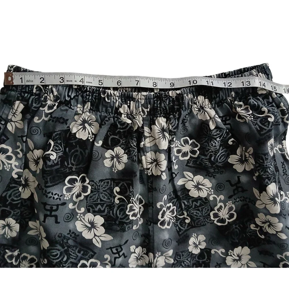Vintage Island Wear Hawaii Bark Cloth Shorts Mens 2XL Hawaiian Cargo Cotton Two